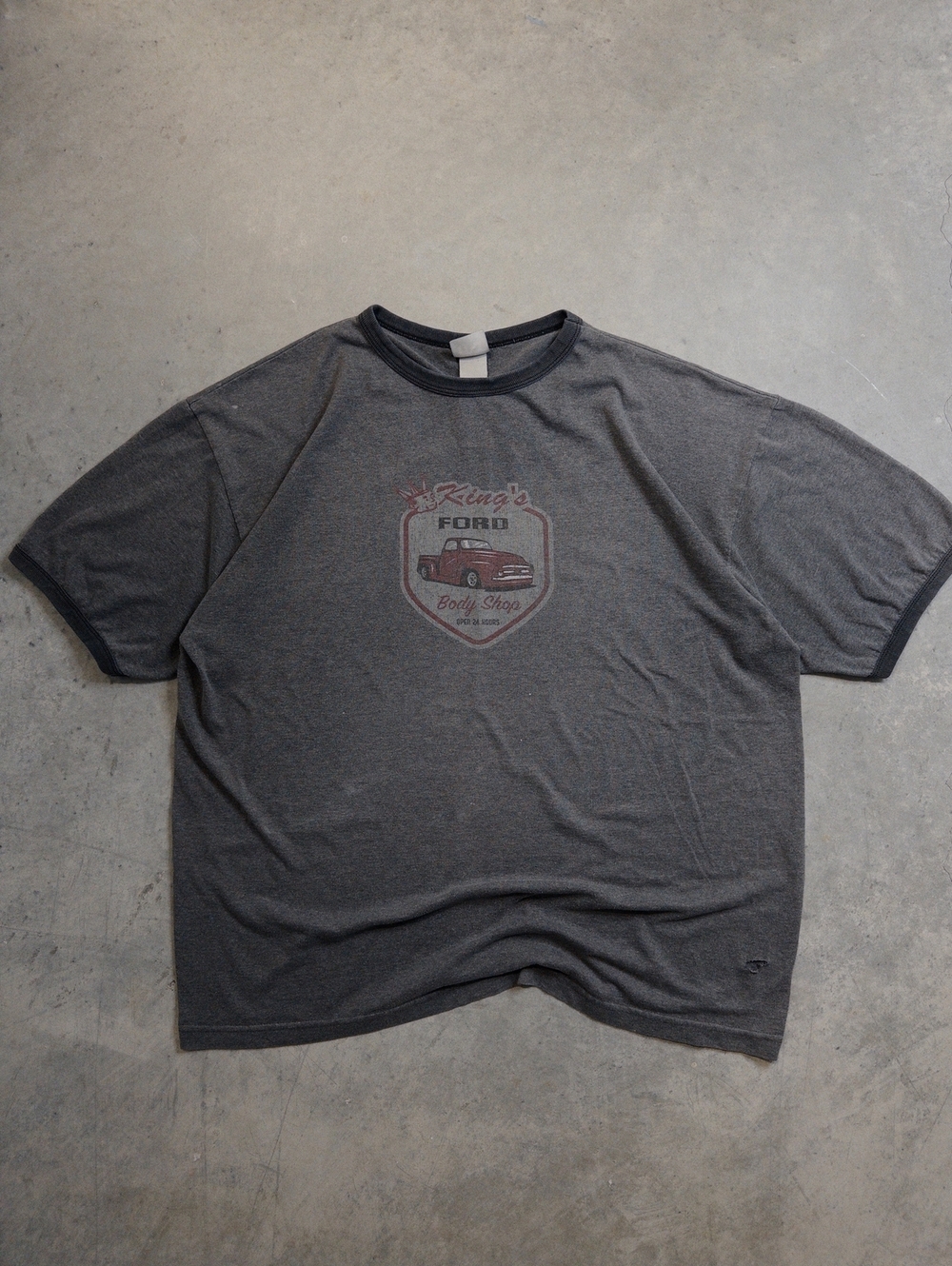 TNT Kings Ford Body Shop Ringer Tee Gray